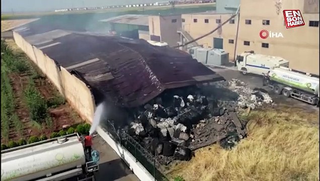 Diyarbakır'da çırçır fabrikasının deposu yandı: 1000 ton pamuk kül oldu
