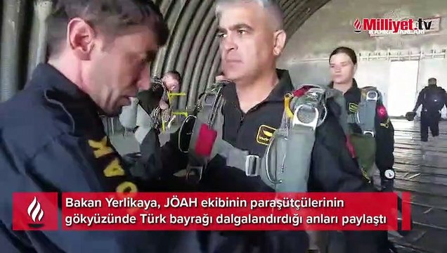 JÖAH ekibinden gökyüzünde Türk bayrağı şöleni