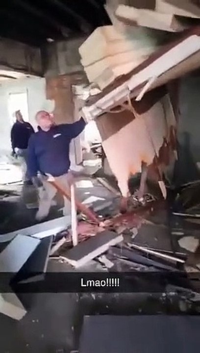 Racoon Surprises Demolition Crew