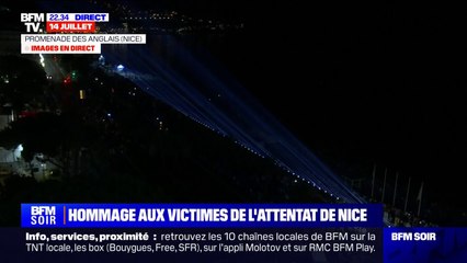 Nice: 86 faisceaux lumineux mis en lumière en hommage aux victimes des attentats de 2016