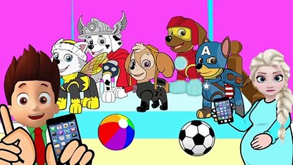 New Ryder Paw Patrol And Disneys Frozen Elsa Five Little Monkeys Jumping On The Bed   #An