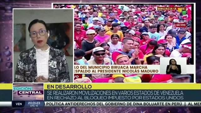 Ciudadanos venezolanos se manifestaron en contra del bloqueo impuesto por EE. UU.