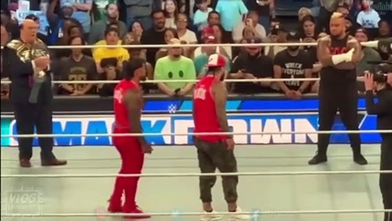 Roman Reigns makes his entrance to Tribal Court during WWE Smackdown MSG 7/7/23