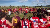 Singleton Roosterettes rally together with Cardiff Hawks in emotional rendition of the team's song | Newcastle Herald | July 15, 2022