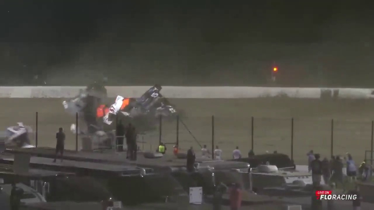 Sprint Cars Eldora 2023 Start Huge Crash Larson Massive Pile Up