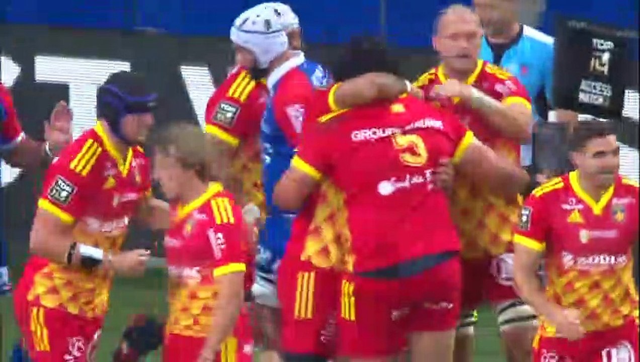 TOP 14 - Essai de Posolo TUILAGI (USAP) - FC Grenoble Rugby - USA Perpignan - Sa