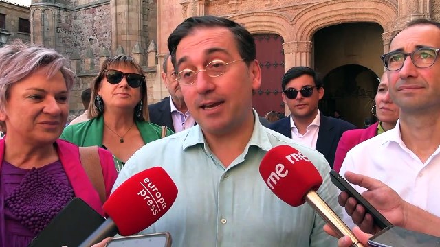 Declaraciones del ministros de Exteriores, José Manuel Albares, en Salamanca