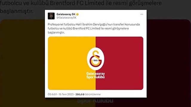Son Dakika: Galatasaray, Halil Dervişoğlu'nun transferi için görüşmelere başlandığını KAP'a bildirdi