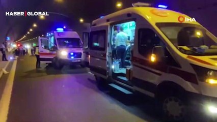 Kuzey Marmara Otoyolu'nda arızalanan otomobile tır çarptı! Yaralılar var