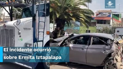 Tráiler embiste a 5 vehículos tras perder el control