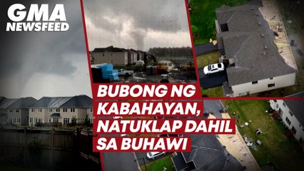 Bubong ng kabahayan, natuklap dahil sa buhawi | GMA News Feed