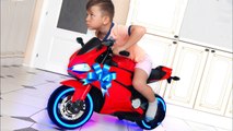 Funny Senya Ride on Sportbike Pocket bike Cross bike Unboxing Surprise toys for kids