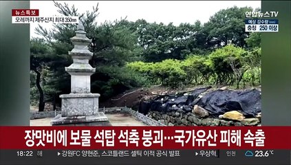 장맛비에 보물 석탑 석축 붕괴…국가유산 피해 속출