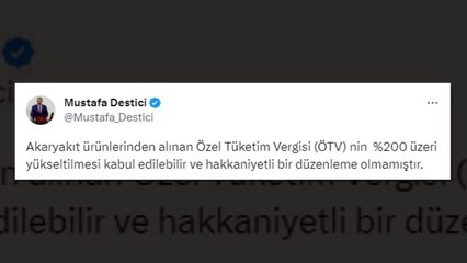 Mustafa Destici, qui a été dur sur la hausse du carburant, a réagi à Mehmet Şimşek sans donner de nom.