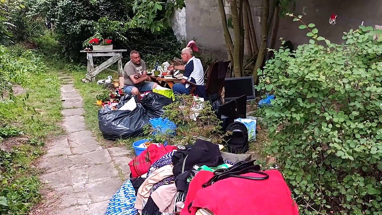 Pożar checzy rybackich w Gdańsku Jelitkowie