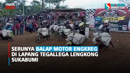 Serunya Balap Motor Engkreg di Lapang Tegallega Lengkong Sukabumi