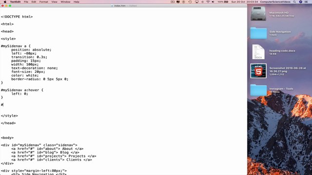 How to CODE a Hoverable Side Navigation Menu Using HTML5 & CSS3 | New