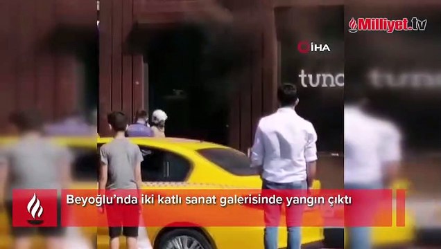 Beyoğlu’nda sanat galerisinde yangın! Ekipler olay yerinde