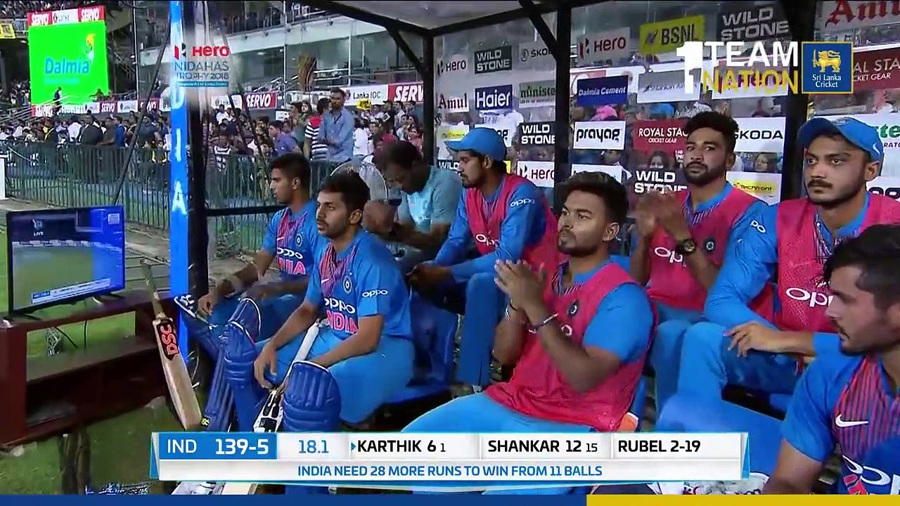 Dinesh Karthik hits 22 runs off Rubel Hossain - 19th over of Nidahas Trophy Final