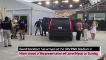 David Beckham arrives in Miami for Lionel Messi's presentation