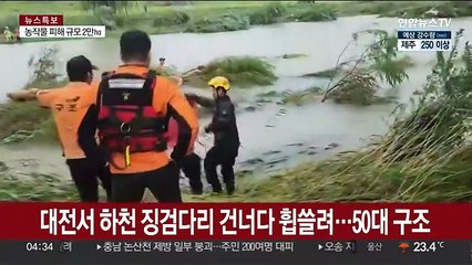 대전서 하천 징검다리 건너다 휩쓸려…50대 구조