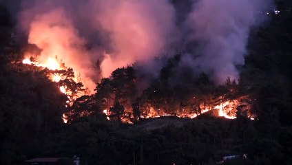 Le feu à Hatay ne peut pas être éteint pendant des heures ! Hélicoptères de vision nocturne