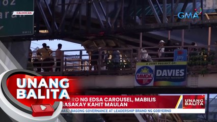 Mga pasahero ng EDSA Carousel, mabilis na nakasasakay kahit maulan | UB
