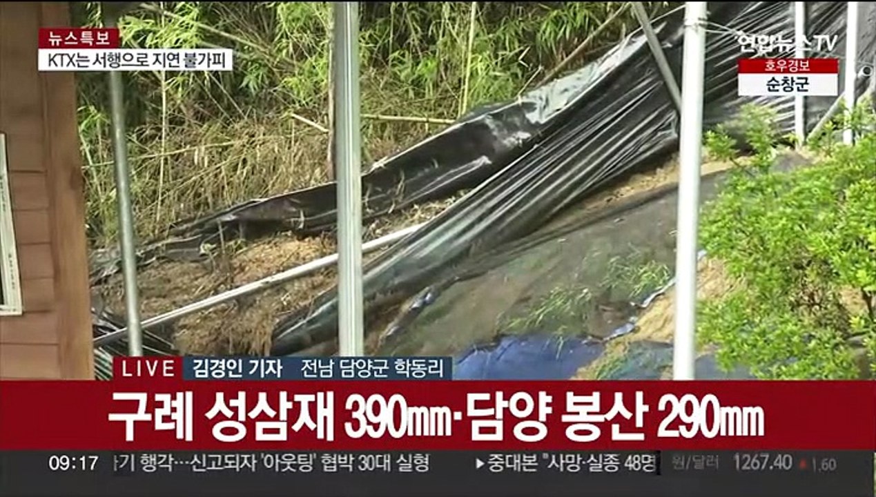 전남 시간당 최고 73㎜ 물벼락…침수·붕괴 잇따라