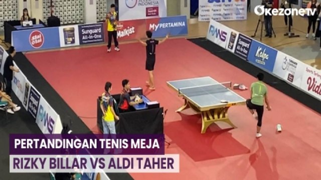 Seru! Pertandingan Tenis Meja Rizky Billar vs Aldi Taher, Diwarnai Aksi Copot Sepatu