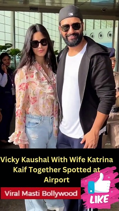 Copule Vicky Kaushal With Wife Katrina Kaif Together Spotted at Airport Viral Masti Bollywood