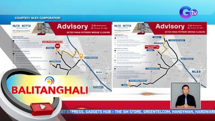 SCTEX Pasig Potrero bridge sa may Porac, Pampanga, sarado pa rin dahil sa malakas na ulan at lahar | BT