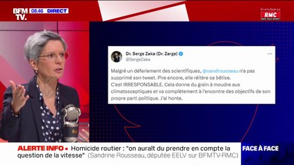 "Je veux que les gens se réveillent": Sandrine Rousseau revient sur son tweet polémique affirmant qu'il fait 60°C en Espagne