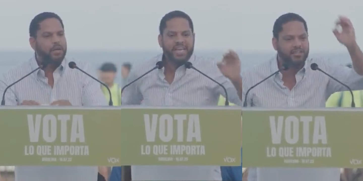 Ignacio Garriga (VOX) se baja del atril y planta cara a los golpistas que pretendían reventarle el mitin