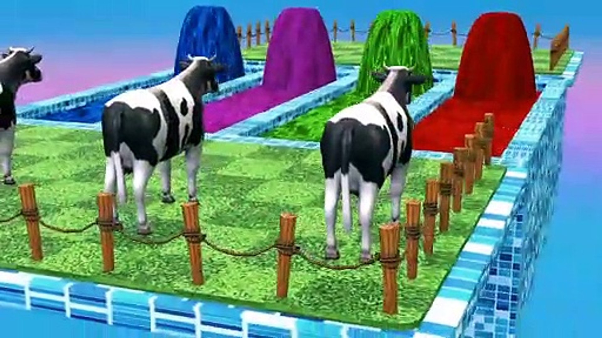 ⁣Cow Mammoth Game Animal Cows crossing fountain ESCAPE wild animals