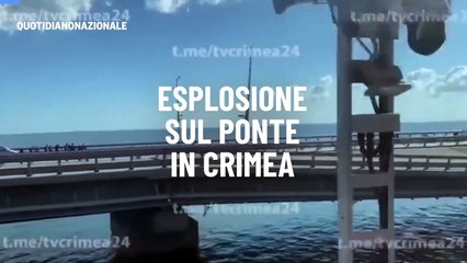 Esplosione sul ponte in Crimea