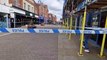 Police tape off section of High Street, Kettering