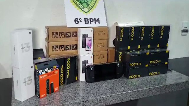 Eletrônicos avaliados em R$ 60 mil são apreendidos pela Cavalaria na BR-369
