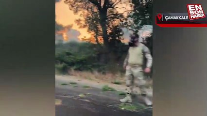 Çanakkale'de Mehmetçik'ten yangın söndürme çalışmalarına destek