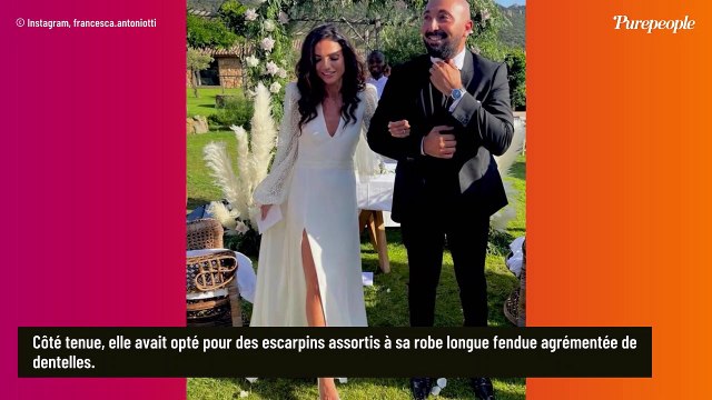 PHOTOS Francesca Antoniotti (TPMP) mariée : robe fendue, dentelle et cadre de rêve au bras de son époux Bernard Orsini