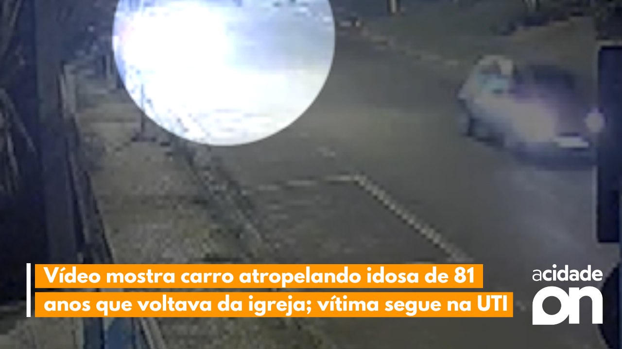 Vídeo mostra carro atropelando idosa de 81 anos que voltava da igreja; vítima segue na UTI