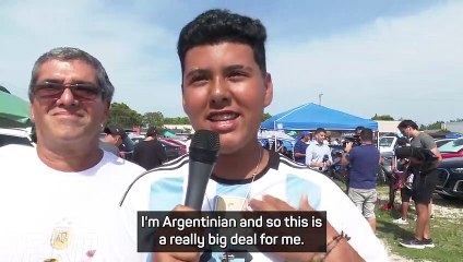 Inter Miami fans celebrate Messi's arrival