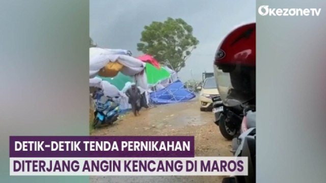 Detik-Detik Tenda Pernikahan Diterjang Angin Kencang di Maros, Tamu Undangan Panik