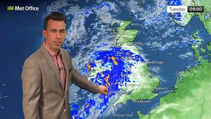 Met Office Evening Weather Forecast 17/07/23 - Showers out but rain in