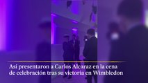 Así fue la presentación de Carlos Alcaraz en la cena de celebración de Wimbledon