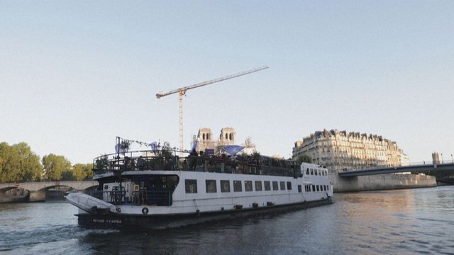 JO-2024 - Répétition de la cérémonie d'ouverture: un convoi de bateaux vogue sur la Seine,