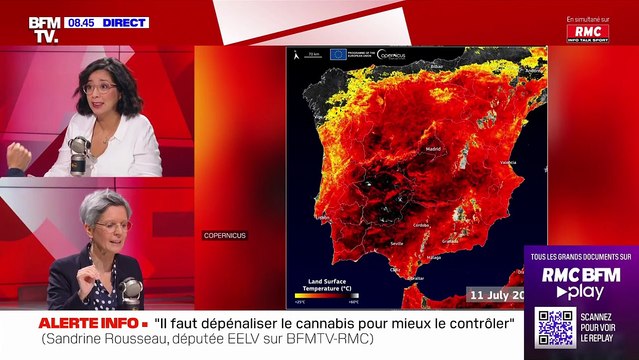 Polémique sur les 60 degrés en Espagne : Sandrine Rousseau s'énerve sur BFMTV