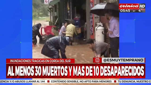 Inundaciones en Corea del Sur dejan al menos 30 muertos y 10 desaparecidos