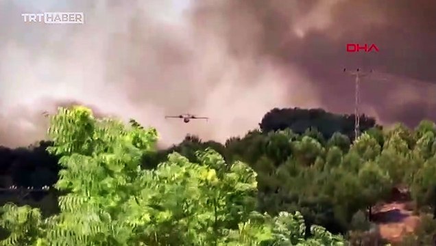 Çanakkale'de 2 noktada alevlerle mücadele sürüyor