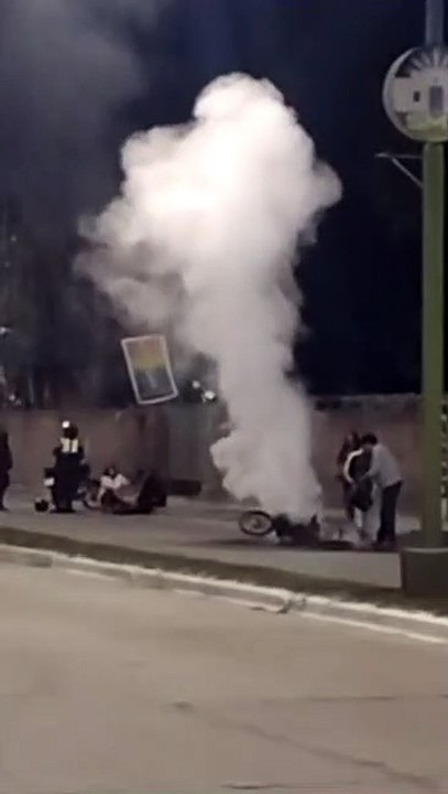 Robaron un celular y se prendió fuego la moto