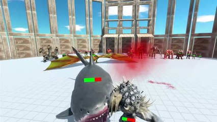 Mutant Megalodon VS Infernals & Fantasy - Who is the Strongest   Animal Revolt Battle Simulator